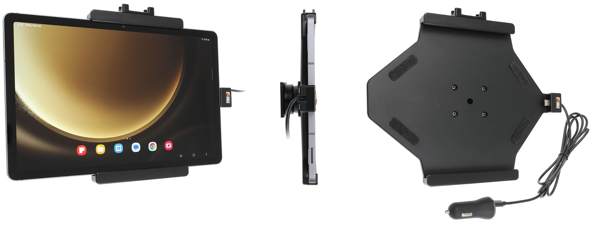 Brodit houder/lader Samsung Tab S9 FE / S10 FE USB sig. plug