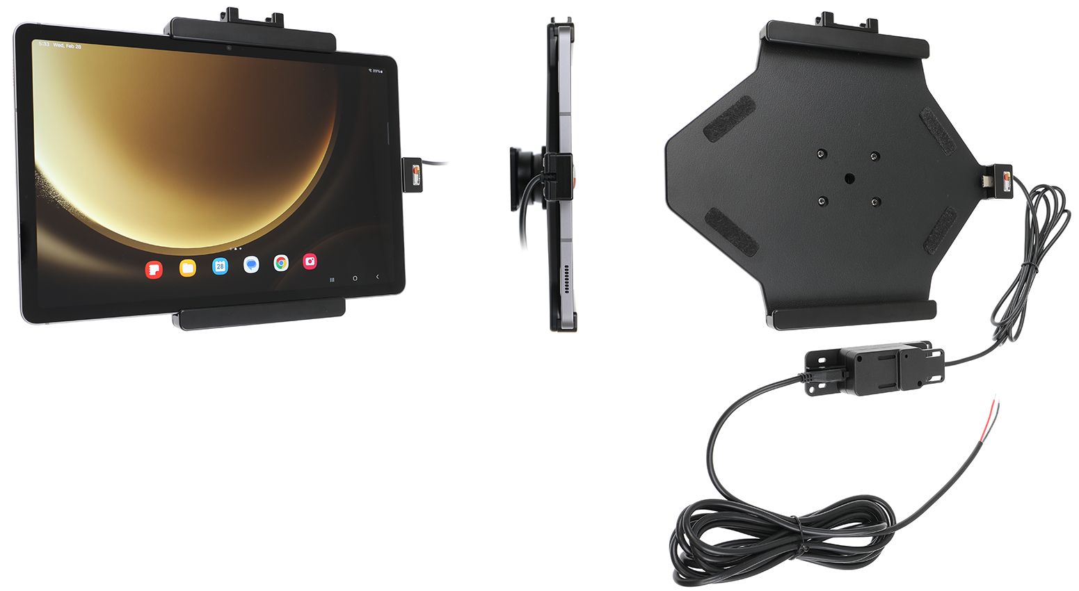 Brodit houder/lader Samsung Tab S9 FE / S10 FE fixed instal.