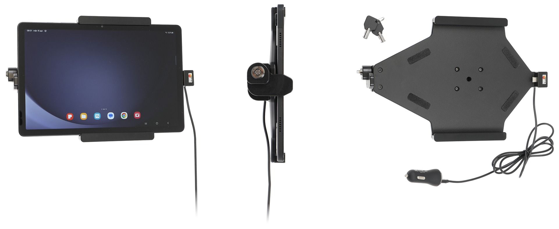 Brodit h/l Samsung Tab A9+/A11+ 11" USB sig.plug LOCK-keys